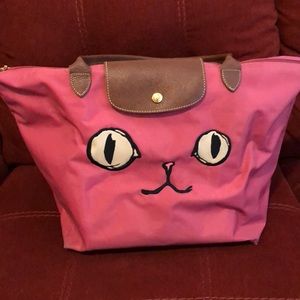 Longchamp bag limited edition pink cat
